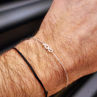Solid 925 Sterling Silver XoXo Chain Bracelet