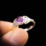 Solid 925 Sterling Silver & Natural Amethyst Celtic Knot Ring