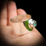 Rustic Handmade Solid 925 Sterling Silver & Natural Aquamarine Cuff Ring