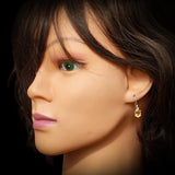 Solid 925 Sterling Silver Clawed Citrine Stone Hook Earrings