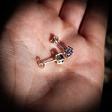 Natural Iolite & Solid 925 Sterling Silver Square Stud Earrings