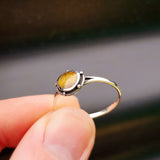 Solid 925 Oxidized Sterling Silver & Natural Irregular Tiger Eye Ring