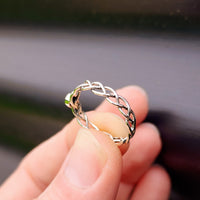 Solid 925 Oxidized Sterling Silver & Natural Lapis Lazuli Celtic Band Ring