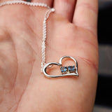 Solid 925 Sterling Silver & London Blue Topaz Heart Pendant Necklace
