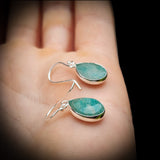 925 Sterling Silver & Natural Amazonite Handmade Drop Earrings