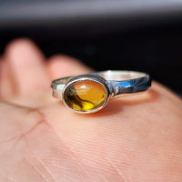 Solid 925 Sterling Silver & Natural Citrine Handmade Oval Signet Ring