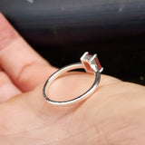 (R) Solid 925 Sterling Silver & Natural Garnet Handmade Rectangle Ring