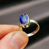 (R) Solid 925 Sterling Silver & Natural Kyanite Handmade Ring
