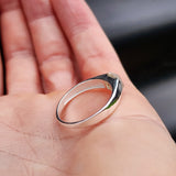 (R) Solid 925 Sterling Silver & Natural Moonstone Channel Setting Ring