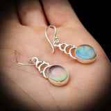 925 Sterling Silver & Natural Aurora Opal Handmade Hook Earrings