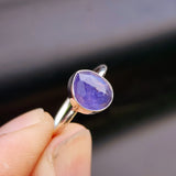 (Q) Solid 925 Sterling Silver & Natural Tanzanite Irregular Shaped Handmade Ring