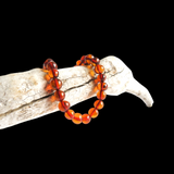 Polished Cognac Baltic Amber Elastic Bracelet