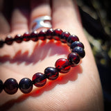 Polished Cherry Baltic Amber Elastic Bracelet
