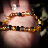 Natural Polished Green Baltic Amber Elastic Bracelet