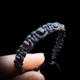 Cherry Baltic Amber Black Macrame Bracelet