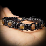 Raw Green Baltic Amber Macrame Bracelet