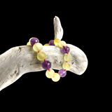 Amber Teething Bracelet / Anklet - Raw Lemon & Amethyst