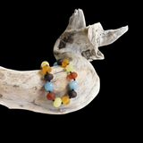 Amber Teething Bracelet  / Anklet - Raw Mixed Amber & Aquamarine