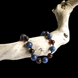 Amber Teething Bracelet / Anklet - Polished Cherry & Lapis Lazuli