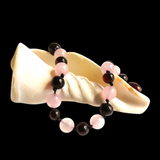 Amber Teething Bracelet / Anklet- Polished Cherry Amber & Rose Quartz