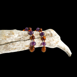 Amber Teething Bracelet / Anklet - Polished Cognac & Amethyst