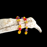 Amber Teething Bracelet / Anklet - Honey Amber, Rose, Amethyst, Red Chalcedony