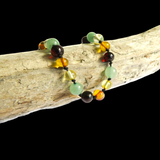 Amber Teething Bracelet / Anklet - Mixed Polished Amber & Aventurine