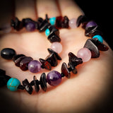 Amber Teething Necklace - Cherry Chip, Amethyst, Turquoise, Rose Quartz