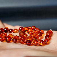 Amber Teething Necklace - Polished Cognac