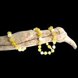 Amber Teething Necklace - Raw Lemon & White Quartz