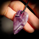 Natural Amethyst Heart Pendant Necklace