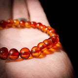 Polished Cognac Baltic Amber Elastic Bracelet