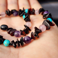 Amber Teething Necklace - Cherry Chip, Amethyst, Turquoise, Rose Quartz