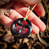 Triple Koru Bone Carving Pendant Necklace - NZ Maori Inspired