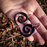 Koru Black Bone Carving Earrings