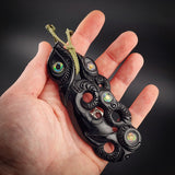 XL Family of Manaia Black Bone Carving Pendant Necklace