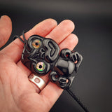 Hei Tiki Black Bone Carving Pendant Necklace