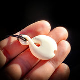 Natural Carved Maori Bone Carving Pendant Necklace - Infinity Patu