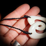 Natural Carved Maori Bone Carving Pendant Necklace - Heart