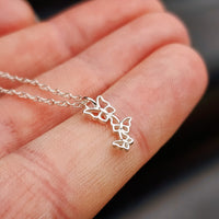 Childrens 925 Solid Sterling Silver Butterflies Necklace