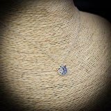 Childrens 925 Solid Sterling Silver & CZ Sloth Necklace