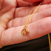 Childrens 925 Solid Sterling Silver Gold Elephant Necklace