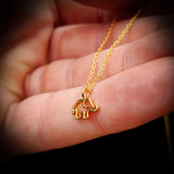 Childrens 925 Solid Sterling Silver Gold Elephant Necklace