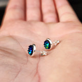 925 Sterling Silver Dragon Scale Stud Earrings