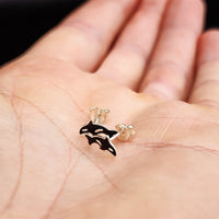 925 Sterling Silver Orca Stud Earrings