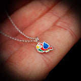 Childrens 925 Solid Sterling Silver Parrot Necklace