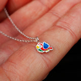 Childrens 925 Solid Sterling Silver Parrot Necklace