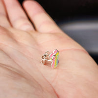 925 Sterling Silver Rainbow Heart Stud Earrings