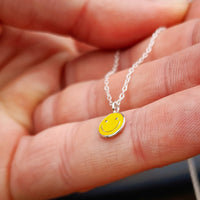 Childrens 925 Solid Sterling Silver Smiley Face Necklace