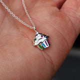 Childrens 925 Solid Sterling Silver & Colored CZ Cupcake Necklace